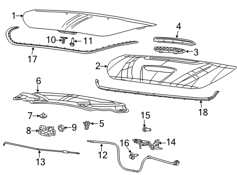 2016 Dodge Dart Hood & Components WEATHERST-Hood To COWL Diagram for 68142655AC