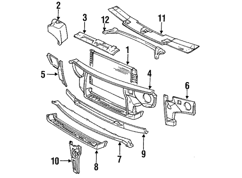 1987 Cadillac Seville Radiator & Components Hose Diagram for 1629764