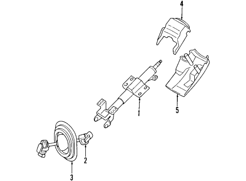 2003 Mitsubishi Eclipse Steering Column & Wheel, Steering Gear & Linkage Column-Steering Diagram for MR235077