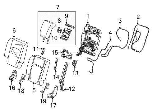 2020 Honda Odyssey Third Row Seats Pad, Right Rear Seat-Back Diagram for 82127-THR-A01