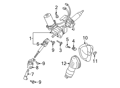 2004 Toyota Prius Steering Column & Wheel, Steering Gear & Linkage Lower Shaft Diagram for 45221-47041