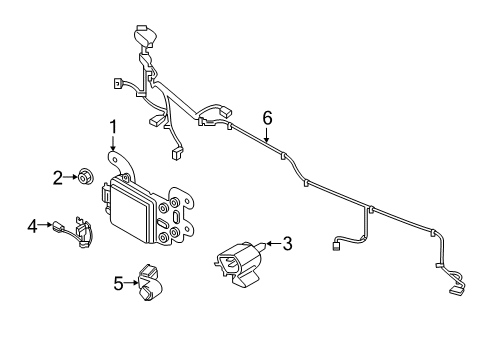 2020 Hyundai Palisade Electrical Components - Front Bumper Holder-Parking Assist System N Diagram for 86583-S8000