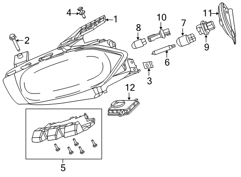 2015 Dodge Dart Headlamps Composite Headlamp Diagram for 68081389AL