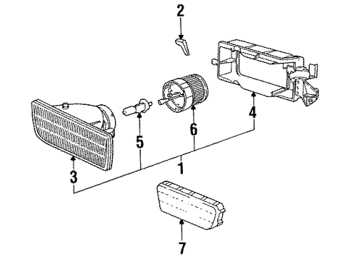 1998 BMW 318ti Bulbs Fog Lights, Left Diagram for 63178357389