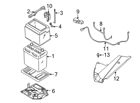 2003 Infiniti Q45 Battery Cable Assy-Battery Earth Diagram for 24080-AR000