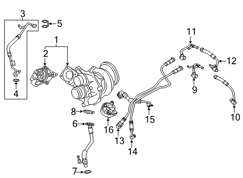 2021 BMW M5 Turbocharger COOLANT FEED LINE Diagram for 11537852357