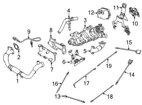 2014 Ram ProMaster 3500 Emission Components Cover-EGR Cooler Diagram for 68224954AA
