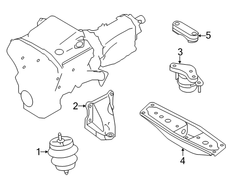 2013 Infiniti M35h Engine & Trans Mounting Member Assy-Engine Mounting, Rear Diagram for 11331-1MG0A