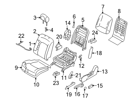 2013 Nissan Murano Driver Seat Components Pad-Front Seat Cushion Diagram for 87361-1AA0A