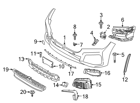 2022 BMW 740i Bumper & Components - Front Insert, Bumper Front Left Diagram for 51118073991