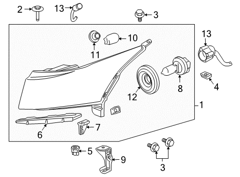 2016 Chevrolet Cruze Headlamp Components Harness Diagram for 42334466
