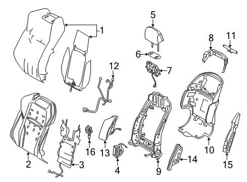 2019 Lexus LS500h Passenger Seat Components Frame Sub-Assembly, FR S Diagram for 71013-50141