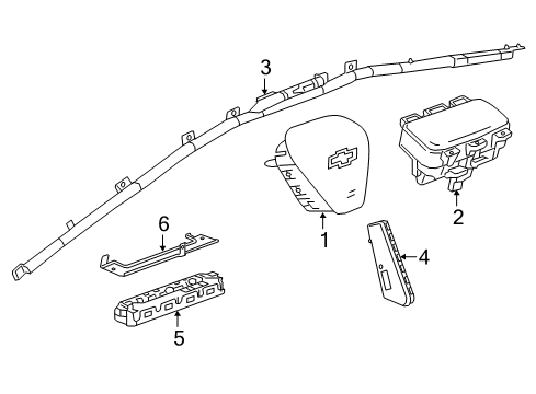 2016 Chevrolet Volt Air Bag Components Driver Air Bag Diagram for 23394682