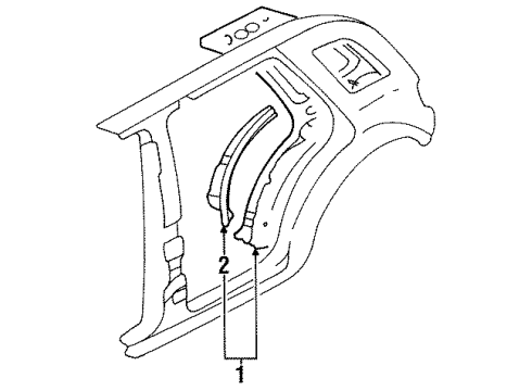 1997 Kia Sportage Quarter Panel - Inner Structure Wheel House In, RH Diagram for 0K01F70120A