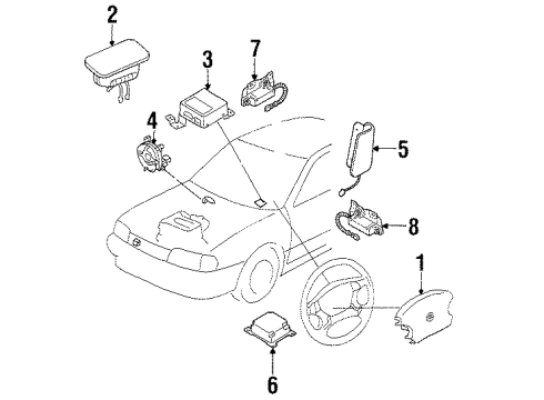 1999 Infiniti I30 Air Bag Components Sensor-Side Air Bag Center Diagram for 98820-4L727