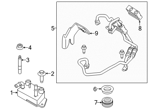 2015 Ford Transit Connect Trans Oil Cooler Cooler Line Diagram for DT1Z-7R081-A