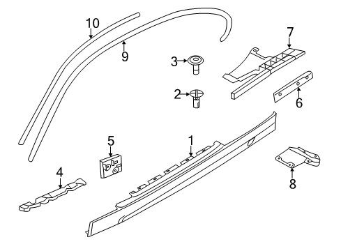 2013 BMW 135i Exterior Trim - Pillars, Rocker & Floor Deflector Lip, Rear Left Diagram for 51717117637