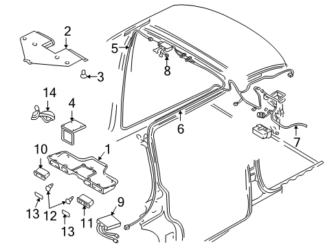 2001 Chevrolet Venture Overhead Console Grille, Video Speaker Diagram for 88897305