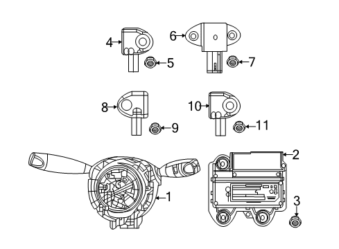 2017 Jeep Compass Air Bag Components Sensor-Acceleration Diagram for 68245081AB