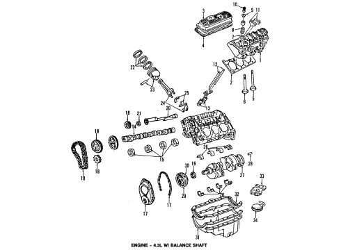 2009 GMC Sierra 1500 Engine Parts, Mounts, Cylinder Head & Valves, Camshaft & Timing, Oil Pan, Oil Pump, Balance Shafts, Crankshaft & Bearings, Pistons, Rings & Bearings Gasket Asm-Oil Pan Diagram for 12593592