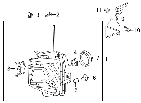 2019 Chevrolet Blazer Headlamps Composite Assembly Diagram for 84987047