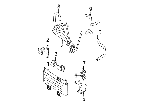 1997 Nissan Pathfinder Trans Oil Cooler Tube Assy-Oil Cooler Diagram for 21621-0W700