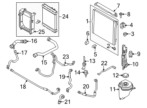 2009 BMW X5 Radiator & Components Thrust Adapter Diagram for 17117558350