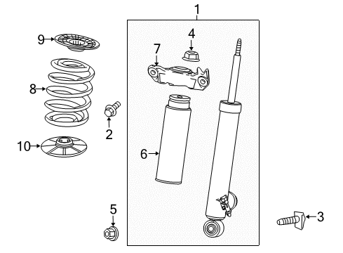 2014 Chevrolet Impala Shocks & Components - Rear Absorber Asm-Rear Shock (W/ Upper Mount) Diagram for 22952906