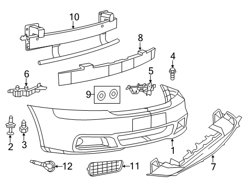 2013 Dodge Avenger Front Bumper ABSORBER-Front Energy Diagram for 68082056AB