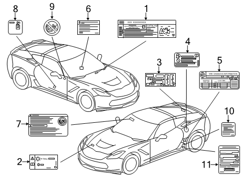 2014 Chevrolet Corvette Information Labels Fuse Box Label Diagram for 22981263