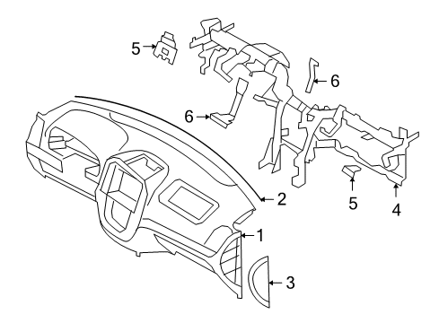 2010 Hyundai Santa Fe Cluster & Switches, Instrument Panel Bracket-Audio Support Diagram for 84735-2B000