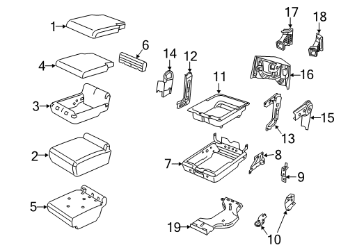 2019 Ram 3500 Front Seat Components Bracket-Mounting Diagram for 68050607AA