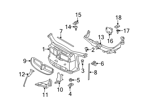 2008 BMW 335i Radiator Support Brace For Catch Diagram for 51647116693