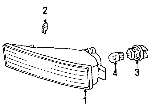 1997 Honda Prelude Bulbs Lamp, R. Diagram for 33301-S30-003