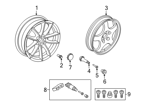 2022 Toyota GR Supra Wheels Wheel Lock Kit Diagram for 90118-WA688