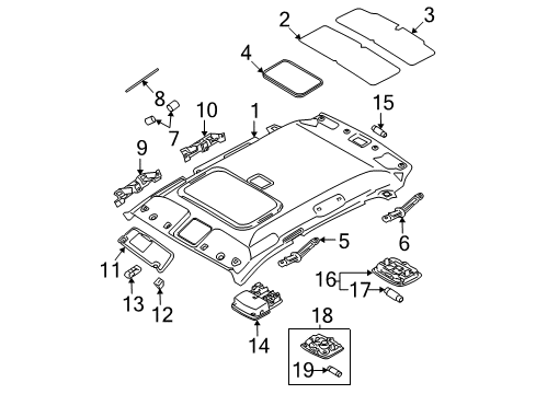 2010 Kia Sportage Interior Trim - Roof Lamp Assembly-OVERHEADEAD Console Diagram for 928202E000LX