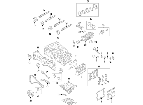 2015 Scion FR-S Engine Parts, Mounts, Cylinder Head & Valves, Camshaft & Timing, Oil Pan, Oil Pump, Crankshaft & Bearings, Pistons, Rings & Bearings, Variable Valve Timing Front Mount Diagram for SU003-01007