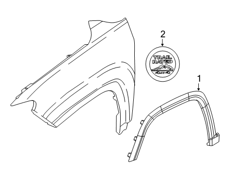 2020 Jeep Compass Exterior Trim - Fender Molding-Wheel Flare Diagram for 5UP10RXFAB