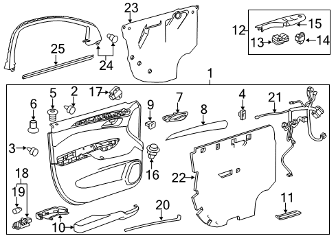 2011 Cadillac SRX Mirrors Mirror Motor Diagram for 20795184