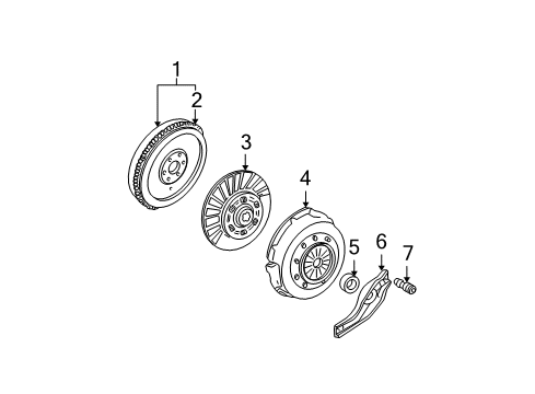 2001 Ford Mustang Clutch & Flywheel Clutch Diagram for 1R3Z-7550-BA