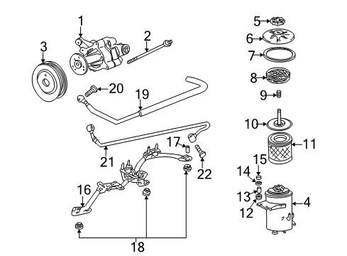 1995 BMW 740iL P/S Pump & Hoses, Steering Gear & Linkage Oil Strainer Diagram for 32411134844