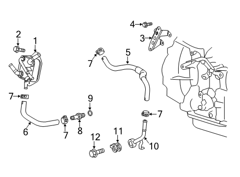 2019 Toyota C-HR Oil Cooler Oil Cooler Diagram for 33493-F4010