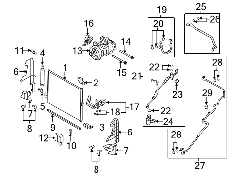 2010 Infiniti FX50 A/C Condenser, Compressor & Lines Seal-Rubber Diagram for 92184-1CA0B