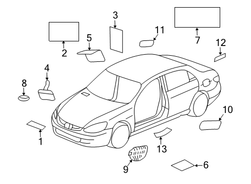 2013 Acura ZDX Information Labels Label, Air Conditioner Diagram for 80050-S9A-H01