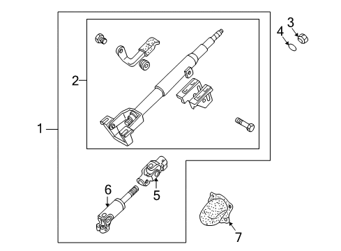 2003 Kia Spectra Steering Column & Wheel, Steering Gear & Linkage Self Lock-Nut Diagram for 0K30A32400