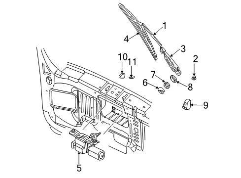 2004 Jeep Liberty Wiper & Washer Components Arm WIPER-WIPER Diagram for 5066968AA
