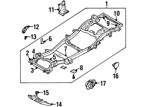 1999 Isuzu VehiCROSS Frame & Components Spacer Diagram for 8-94325-131-0