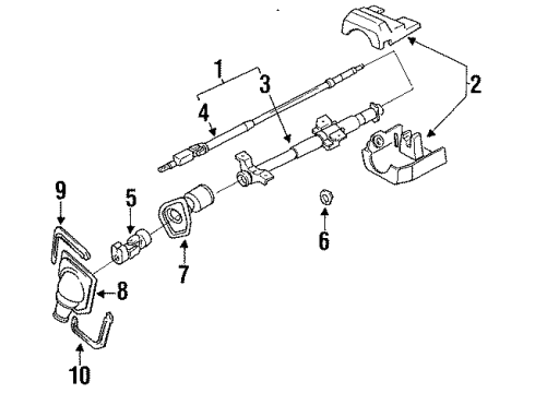 1992 Nissan Sentra Steering Column, Steering Wheel & Trim, Housing & Components, Shaft & Internal Components, Shroud, Switches & Levers Shaft Assy-Steering Column, Lower Diagram for 48820-65Y06