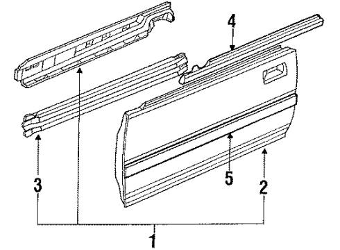 1991 Acura Integra Door & Components Molding Assembly, Right Front Door Diagram for 72410-SK8-A03