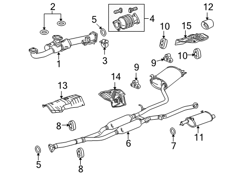 2012 Honda Crosstour Exhaust Components Plate A, FR. Floor Heat Baffle Diagram for 74601-TP7-A00